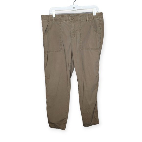 Liz Claiborne Straight Leg Cargo Classic Pants Gray/Brown Size 14 - Picture 1 of 11